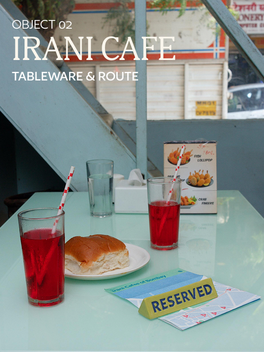 Irani Cafe tableware on a cafe table